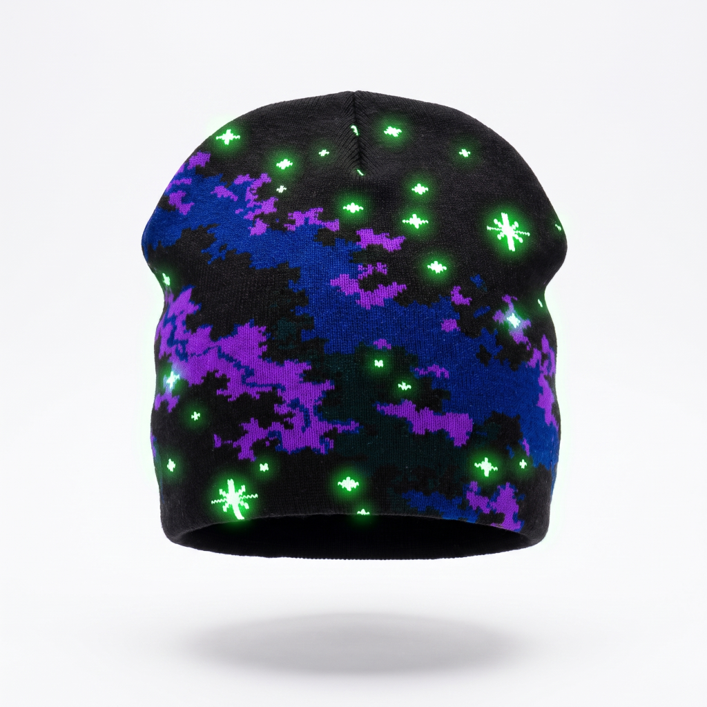 glowing space beanie