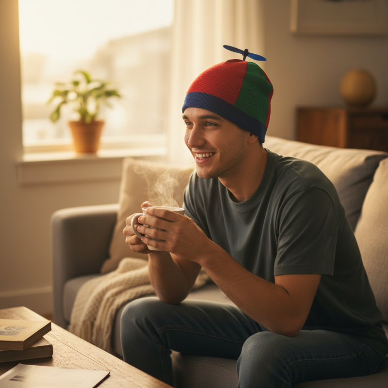 Pinwheel beanie lifestyle shot