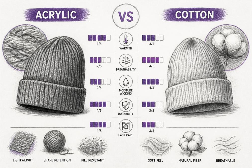 Acrylic vs Cotton Beanies for Daily Wear