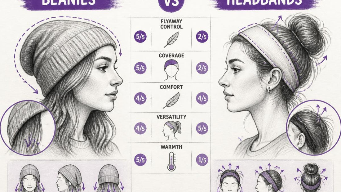 Beanies vs Headbands for Flyaway Hair