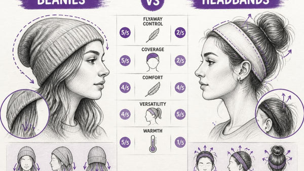 Beanies vs Headbands for Flyaway Hair