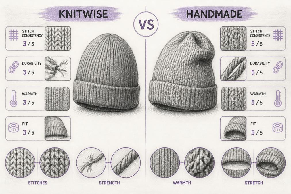 Knitwise vs Handmade Beanie Quality: Full Comparison