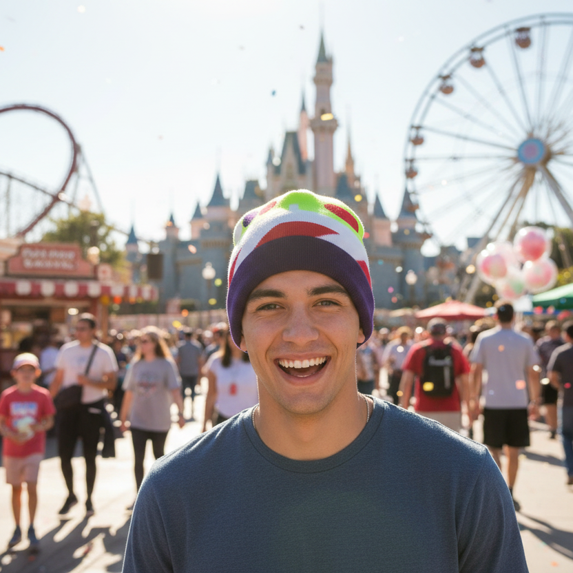 Buzz beanie theme park lifestyle image