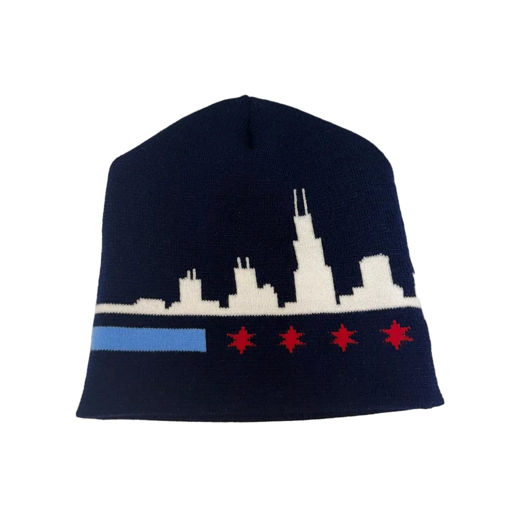 chicago skyline on a beanie