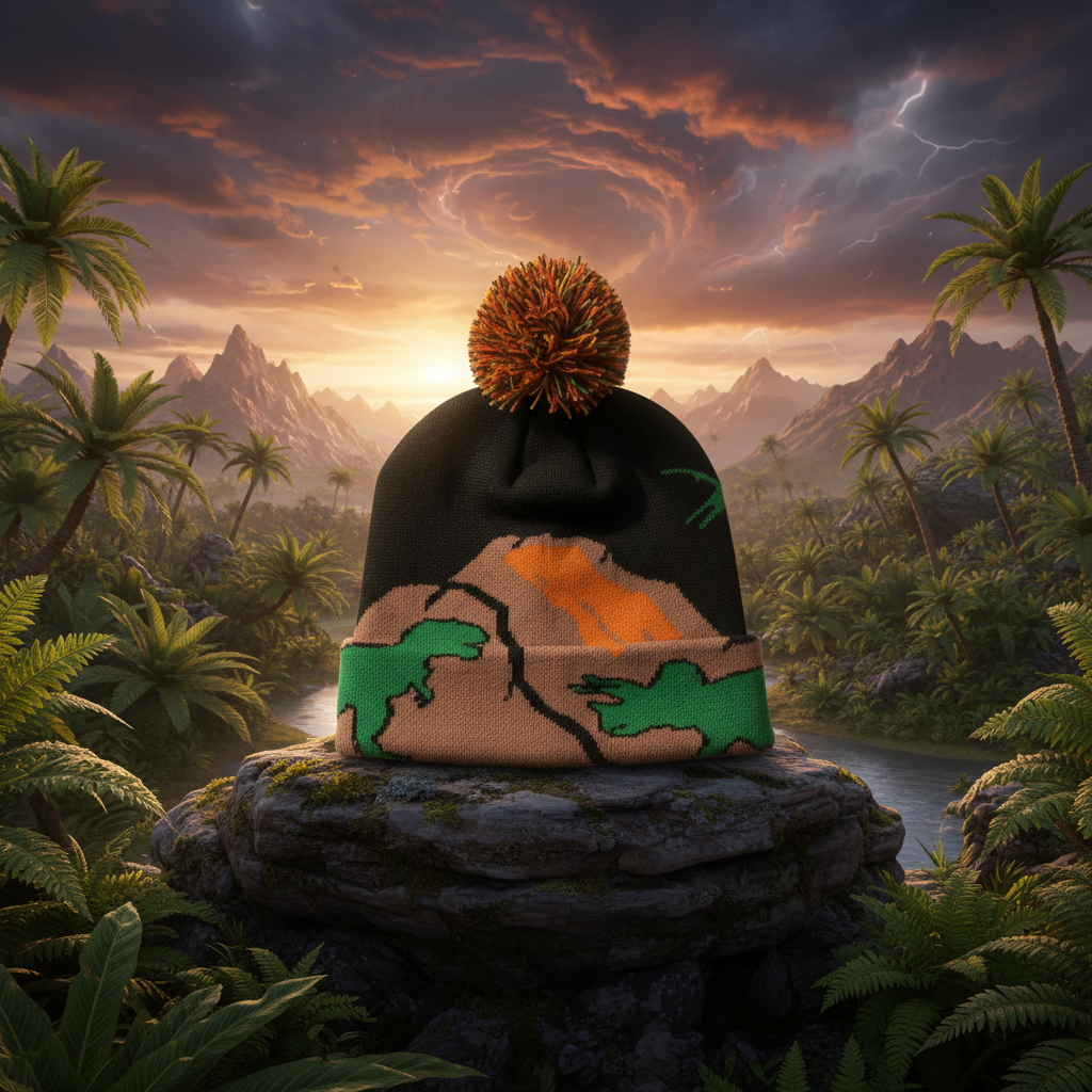 Dinosaurs Beanie with Themed Background