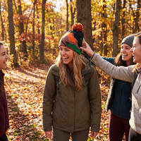 woman in dinosaur beanie