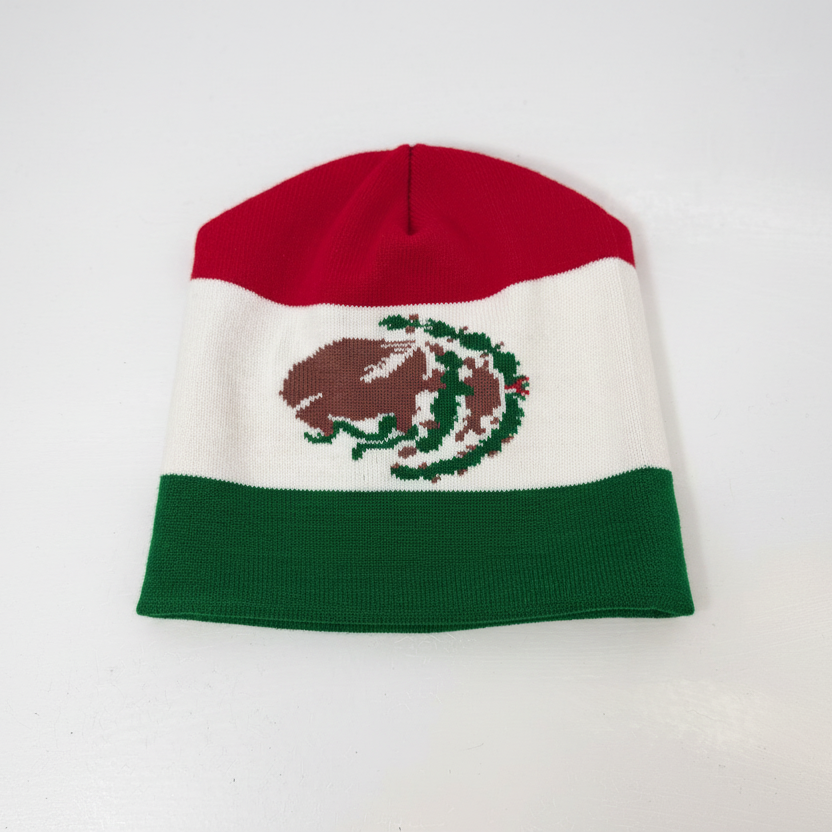 Mexico Flag beanie clean background