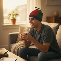 Pinwheel beanie lifestyle shot