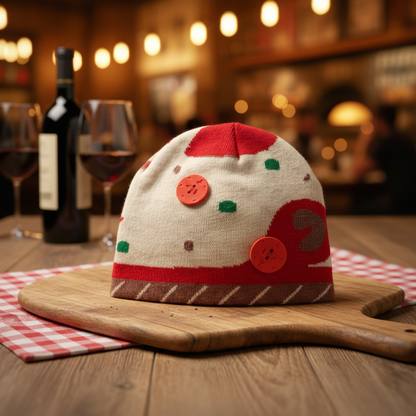 Pizza Beanie with Enhanced Backdrop