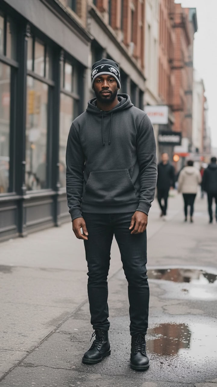 Man in skulls beanie