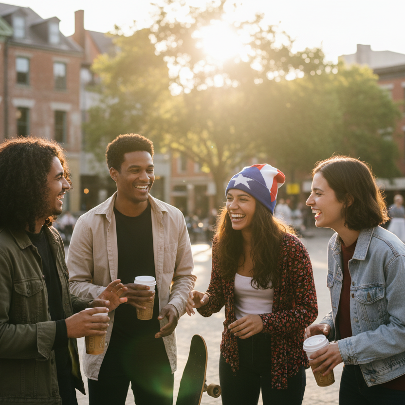 Puerto Rico beanie group lifestyle image