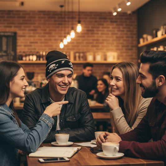 Skulls beanie social lifestyle shot