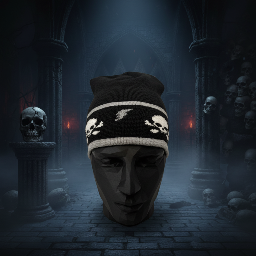 Skulls Beanie with Themed Background