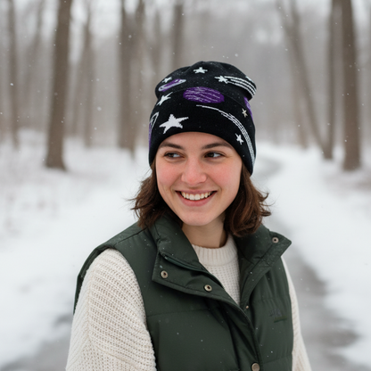 Space beanie lifestyle photo
