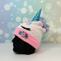 Unicorn beanie with nice background