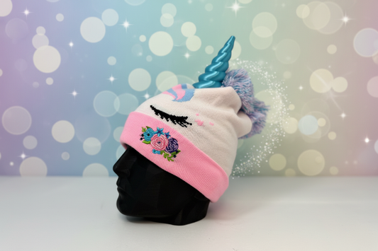 Unicorn beanie with nice background