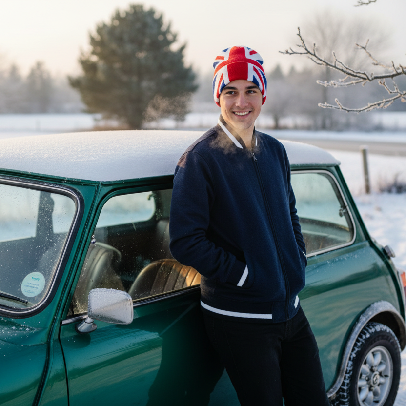 Union Jack Beanie - Cold Outdoor Lifestyle with Mini Cooper